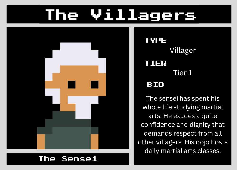 The Sensei biography card